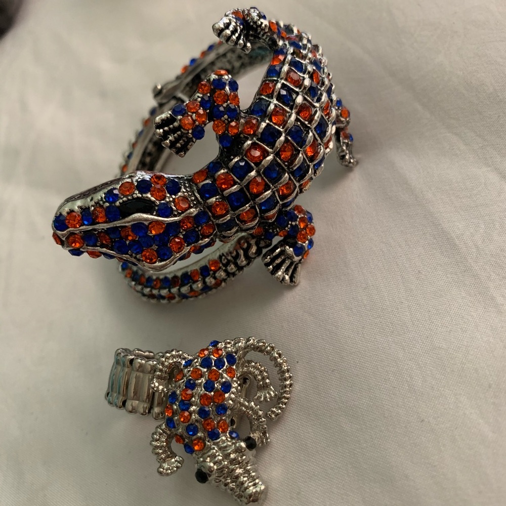 🧡🐊💙Florida Gator Bracelet & Ring set 🧡🐊💙